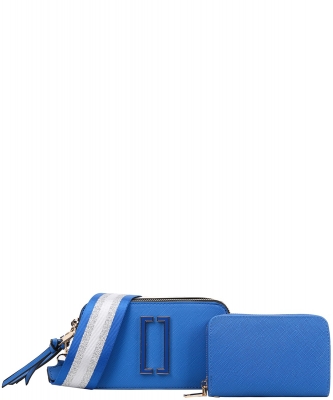 Fashion Mini Crossbody Bag With Wallet Set MJ-8965A BLUE